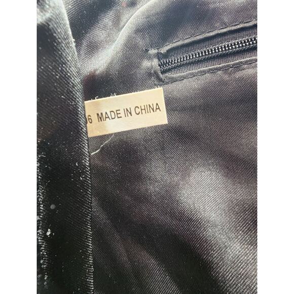 Black and Iridescent Beaded Floral Shoulder Bag - Picture 4 of 10